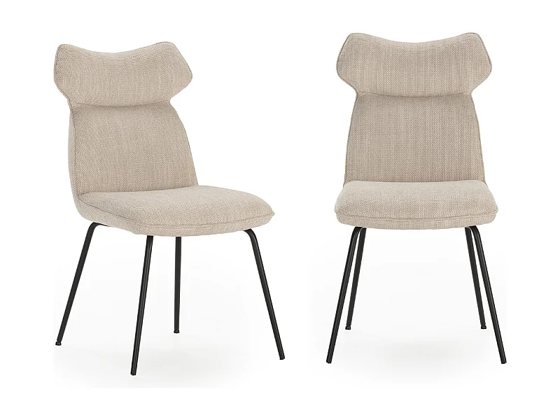 Conjunto de 2 cadeiras de veludo e pernas de metal 51x65 h92 cm