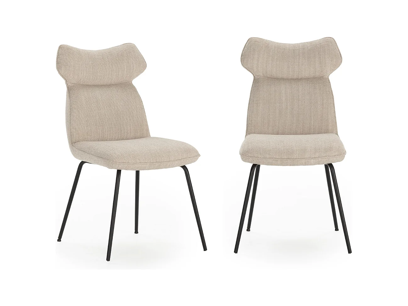 Juego de 2 sillas de terciopelo y patas de metal 51x65 h92 cm