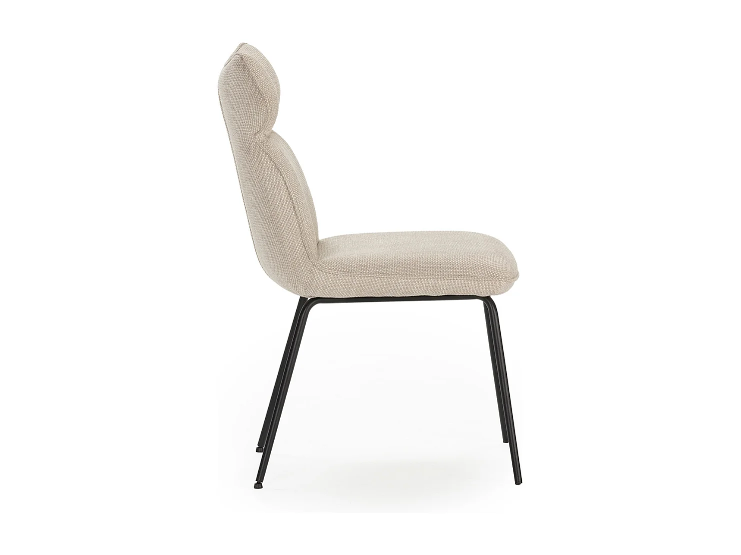 Lot de 2 chaises en tissu avec pieds en métal noir L47 cm - DARA