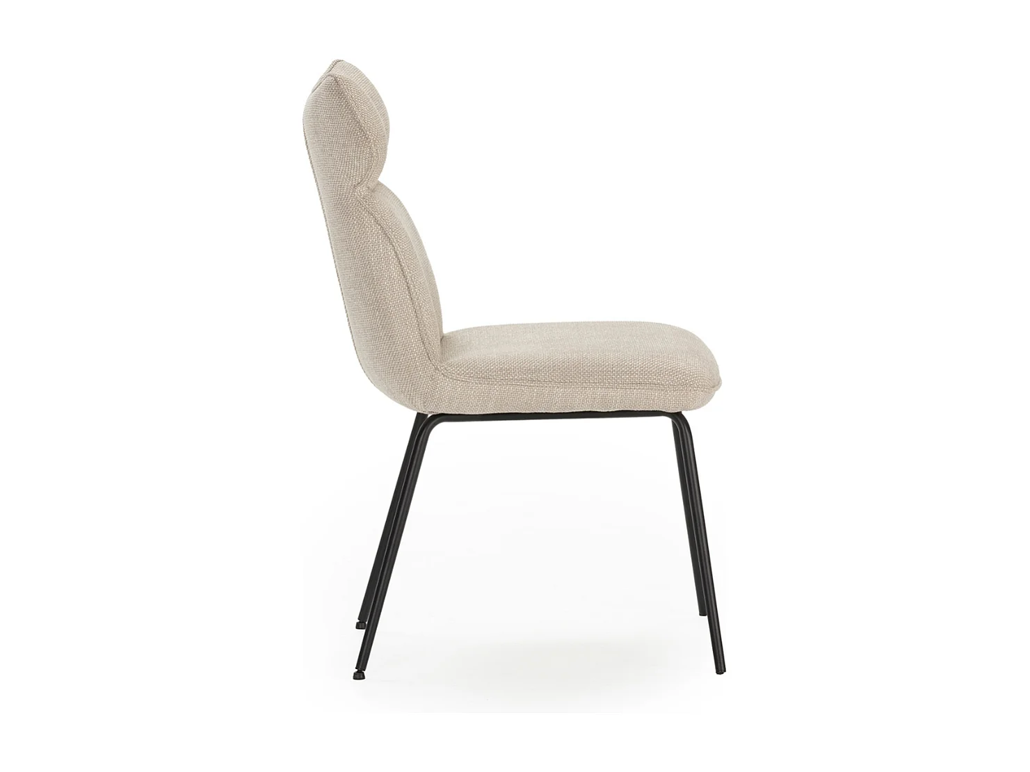 Set van 2 stoelen in stof met zwarte metalen poten L47 cm - DARA