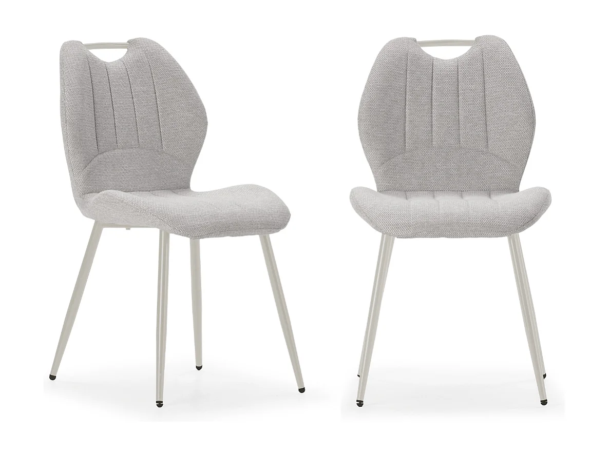 Set van 4 stoelen in stof met zwarte metalen poten L48 cm - MULI