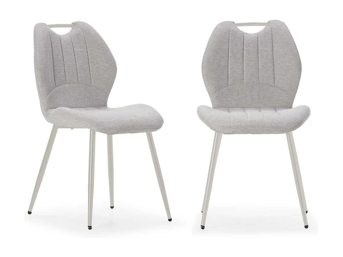 Set van 4 stoelen in stof met zwarte metalen poten L48 cm - NOVA