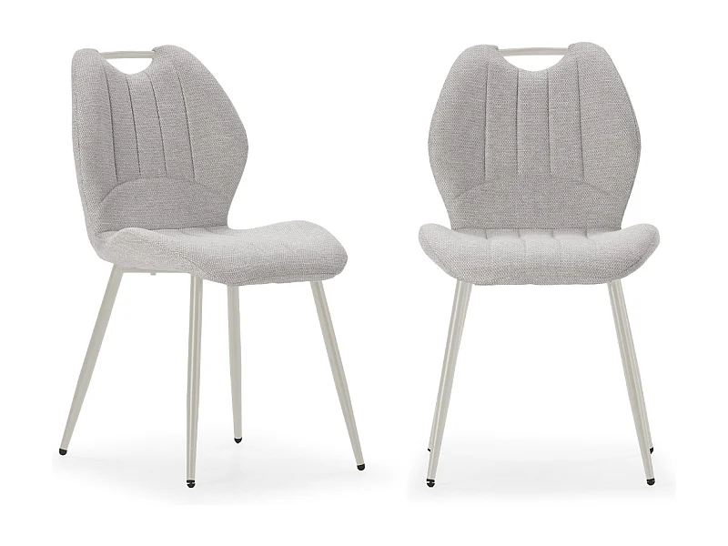 Set van 4 stoelen in stof met zwarte metalen poten L48 cm - MULI