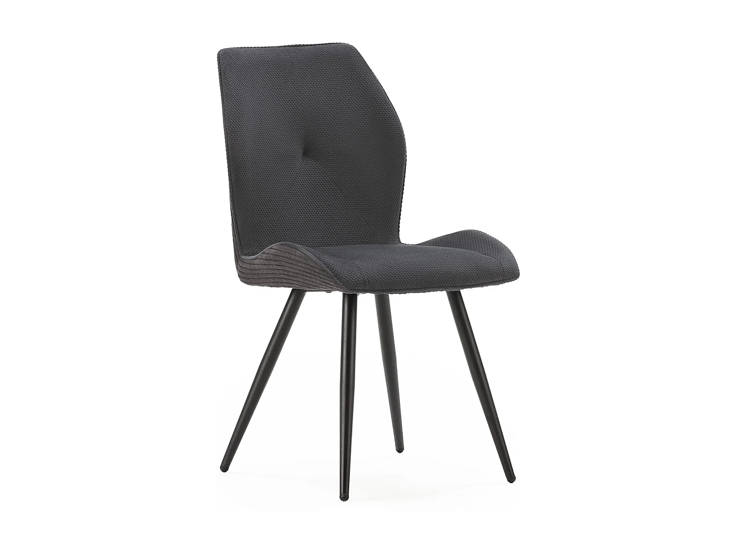 Set di 2 sedie in tessuto con gambe in metallo nero L45 cm - ADAYA