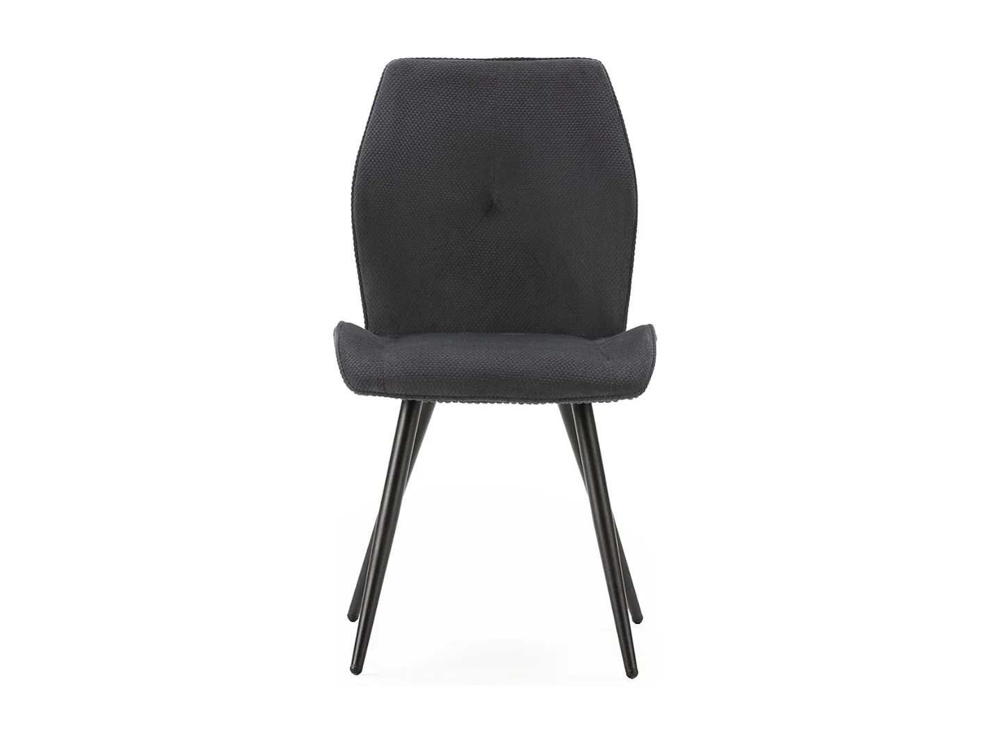 Set aus 2 Stühlen aus Stoff mit schwarzen Metallbeinen L45 cm - ADAYA