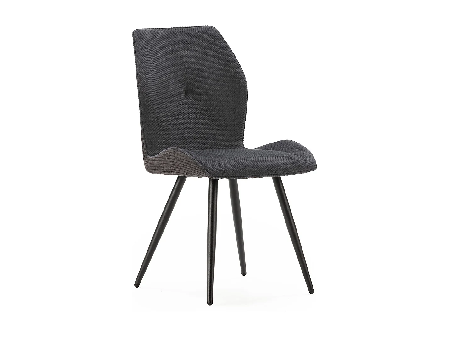 Set aus 2 Stühlen aus Stoff mit schwarzen Metallbeinen L45 cm - ADAYA