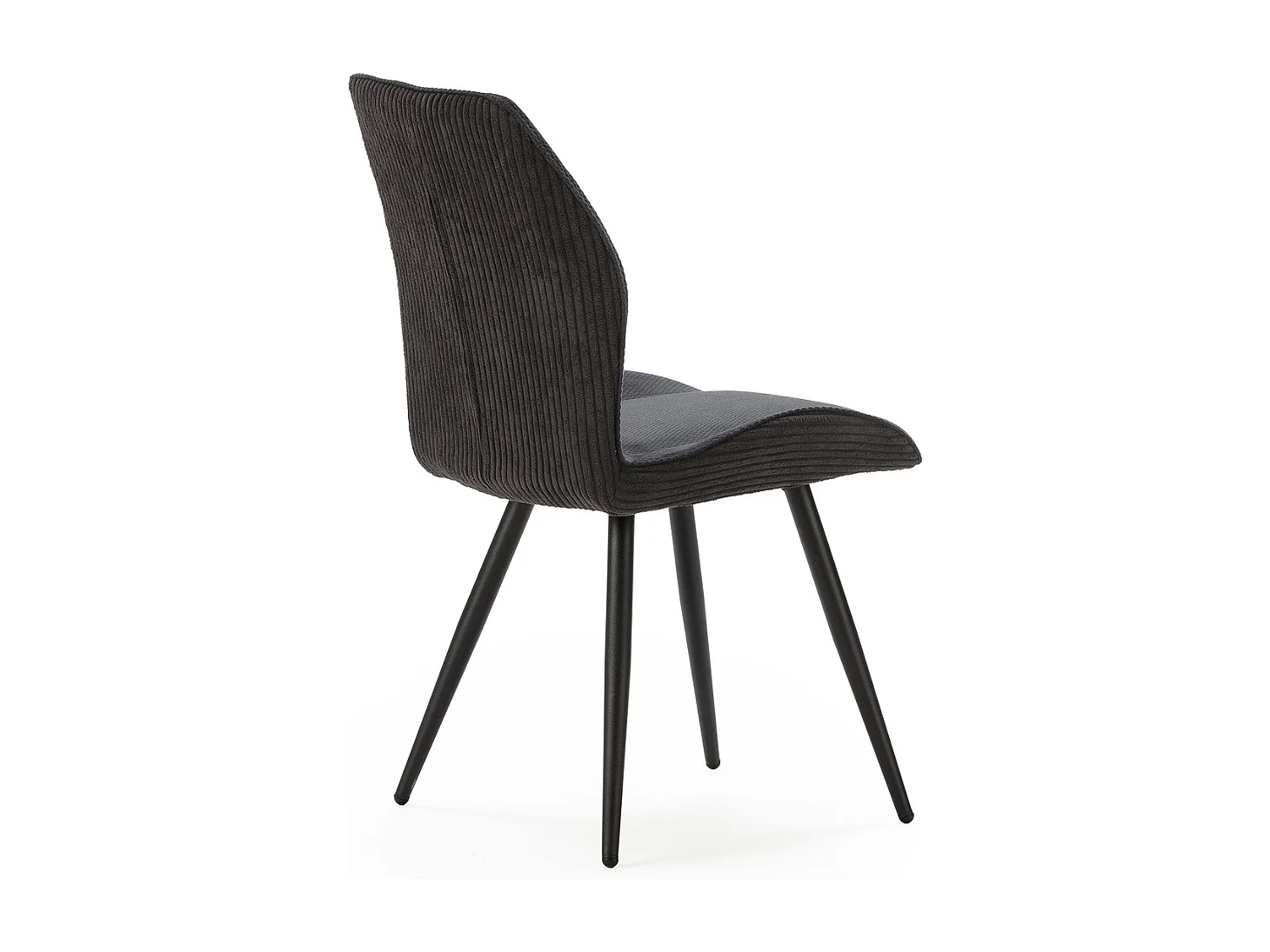 Set aus 2 Stühlen aus Stoff mit schwarzen Metallbeinen L45 cm - ADAYA