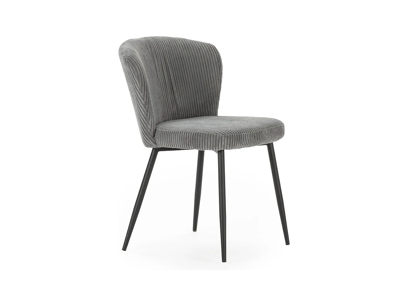 Lot de 4 chaises en velours côtelé avec pieds en métal noir L47 cm - MEGAN