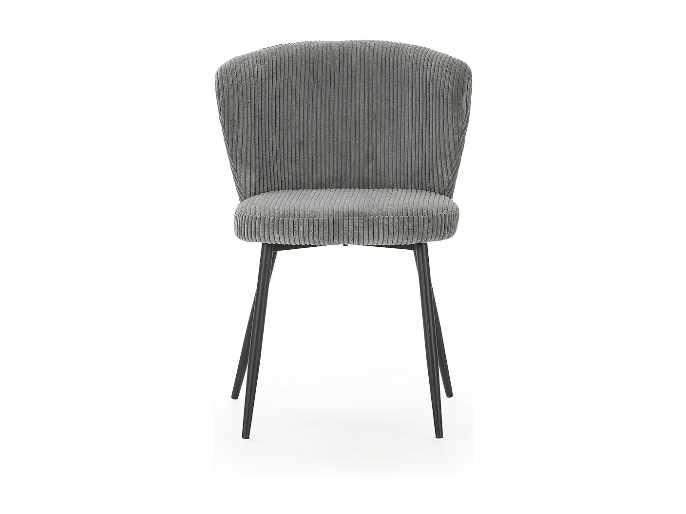 Lot de 4 chaises en velours côtelé avec pieds en métal noir L47 cm - MEGAN