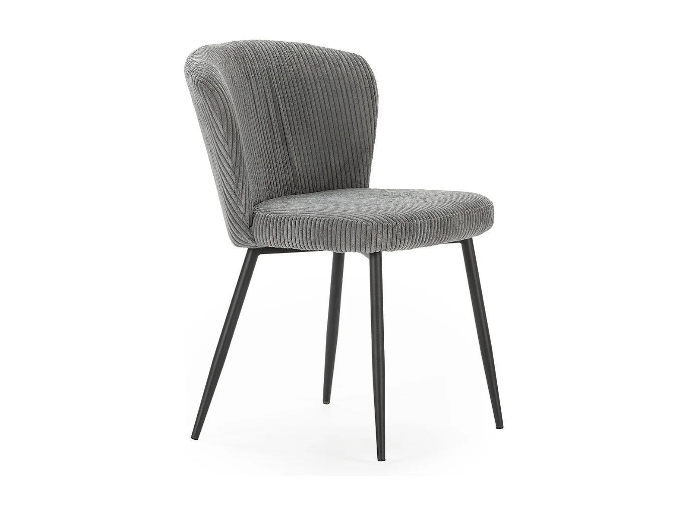 Lot de 4 chaises en velours côtelé avec pieds en métal noir L47 cm - MEGAN