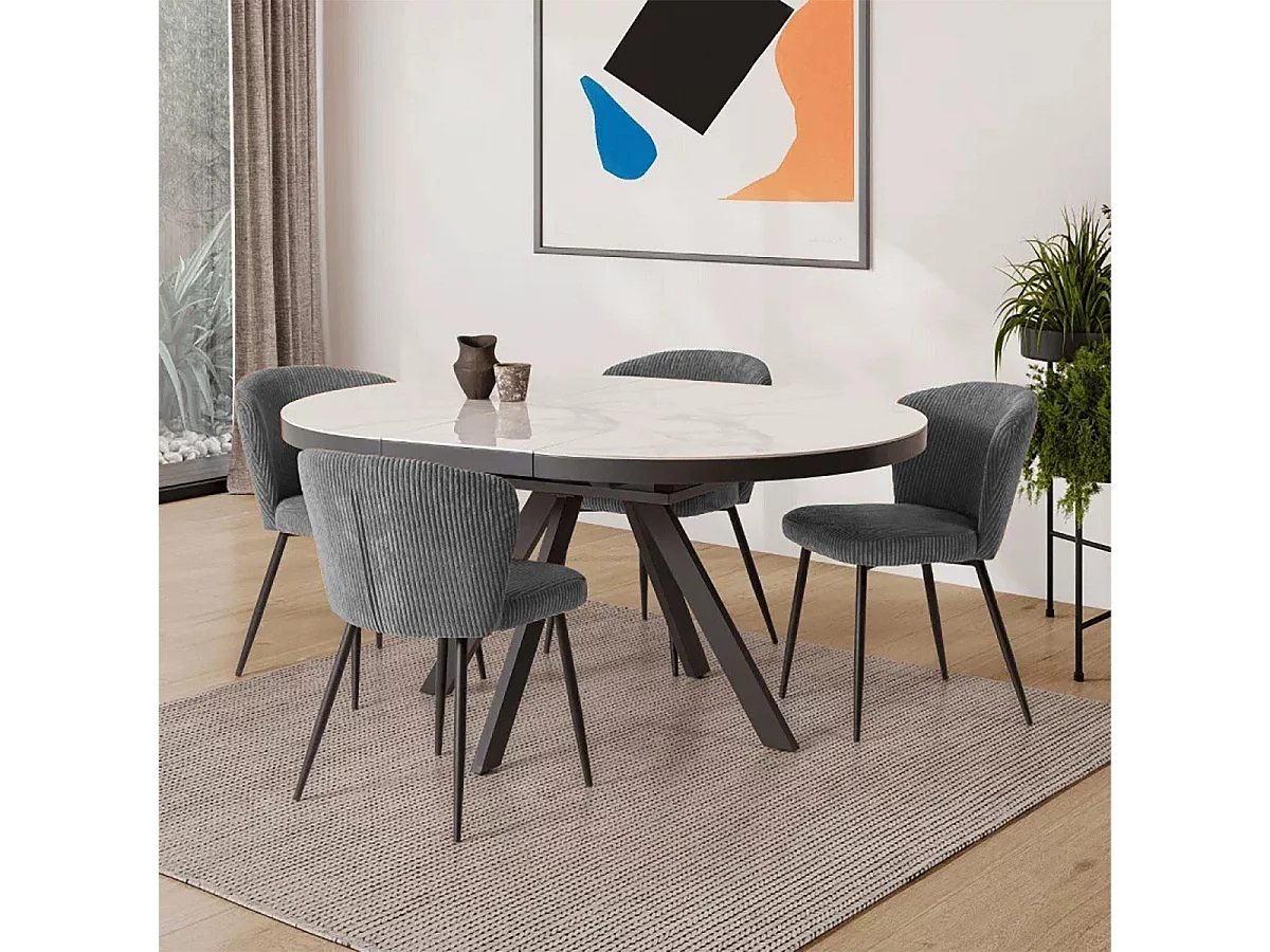 Juego de 4 sillas de terciopelo en patas de metal 47x58 cm h78 cm