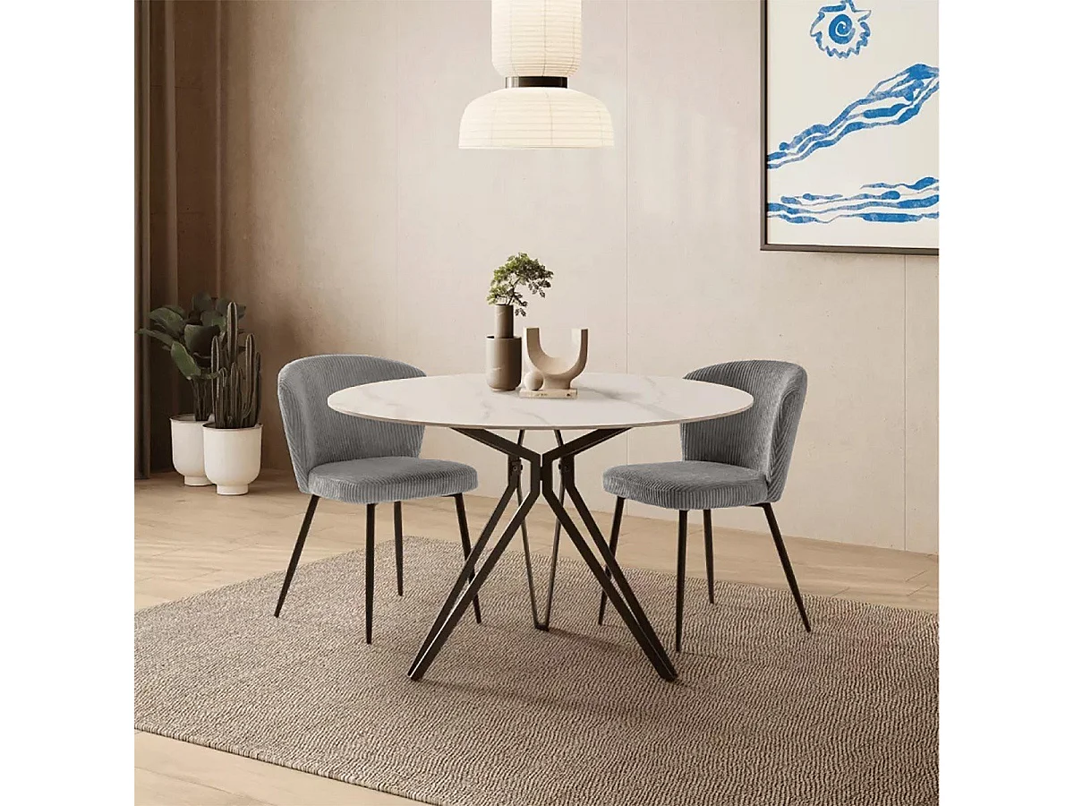 Juego de 4 sillas de terciopelo en patas de metal 47x58 cm h78 cm