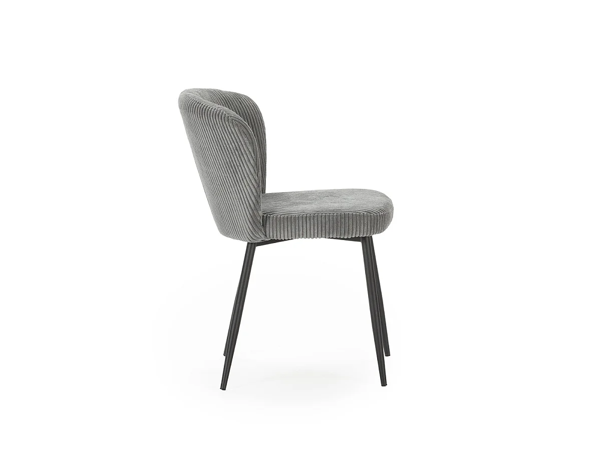 Lot de 4 chaises en velours côtelé avec pieds en métal noir L47 cm - MEGAN