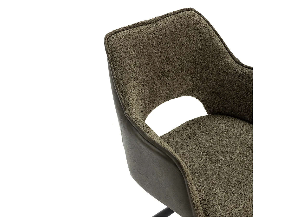 Lot de 2 fauteuils en tissu avec pieds en métal noir L62 cm - MARIEL