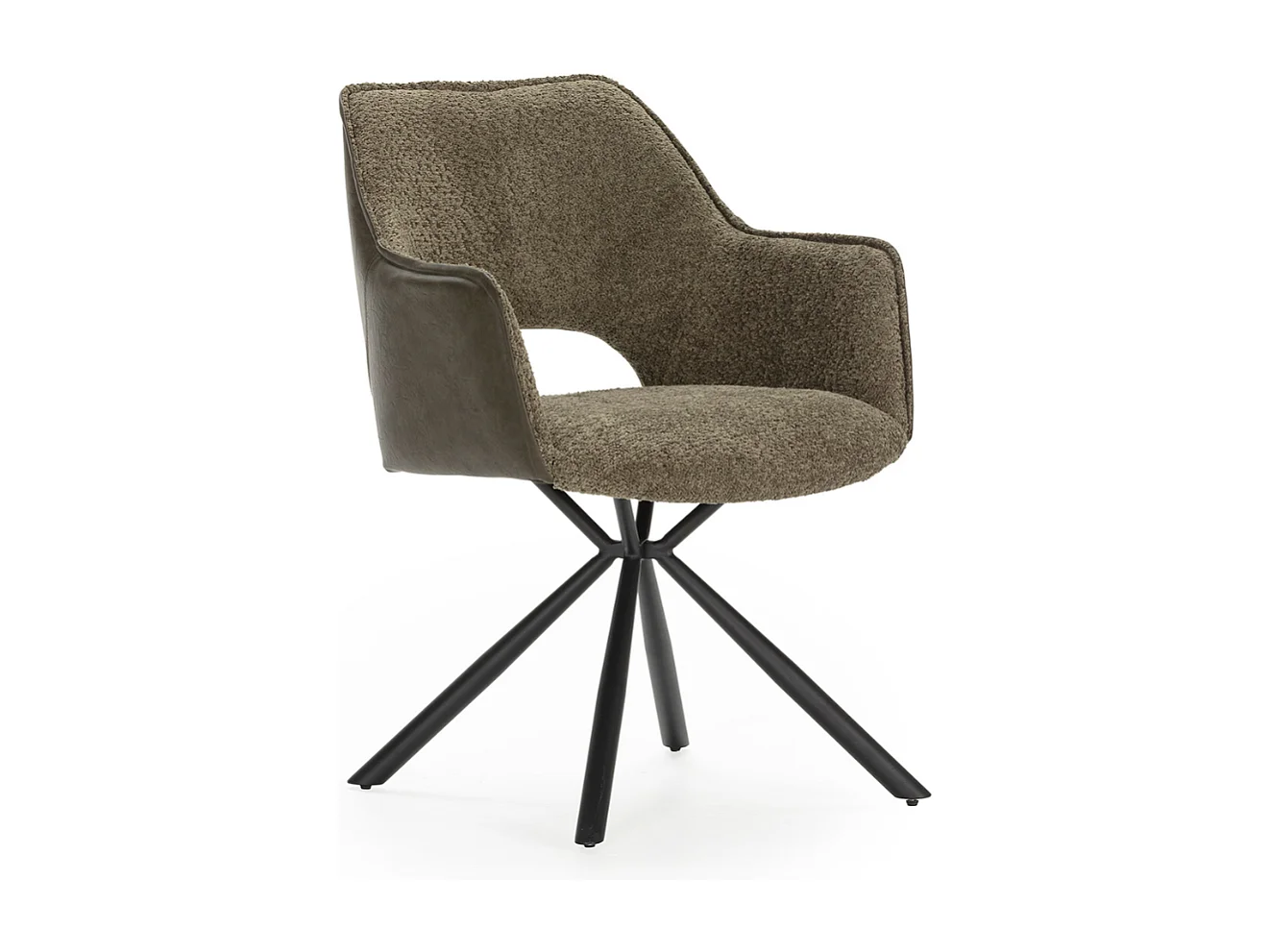 Lot de 2 fauteuils en tissu avec pieds en métal noir L62 cm - MARIEL