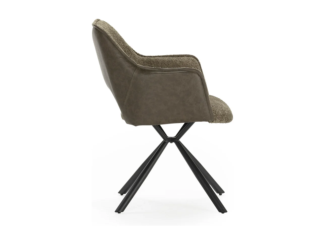 Lot de 2 fauteuils en tissu avec pieds en métal noir L62 cm - MARIEL