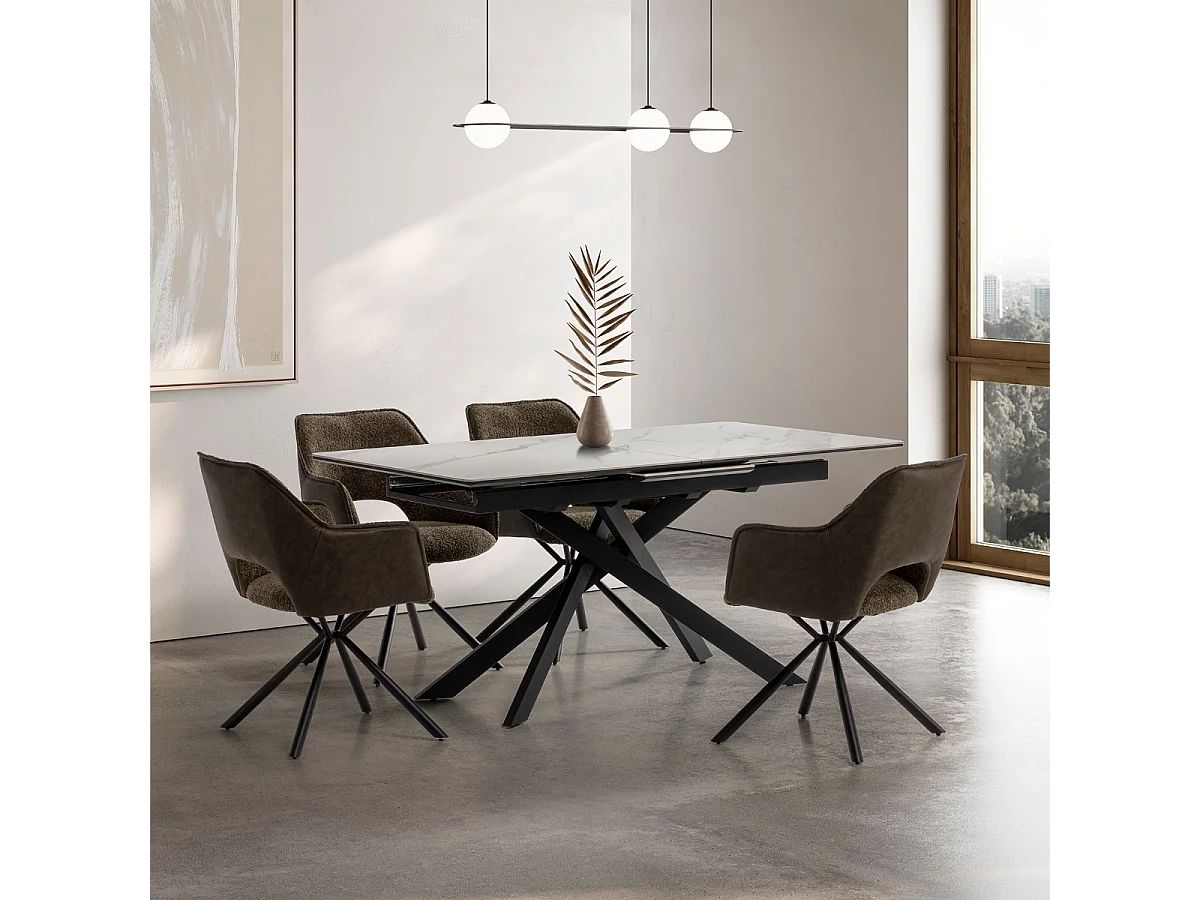 Set aus 2 Sesseln aus Stoff mit schwarzen Metallbeinen L62 cm - MARIEL