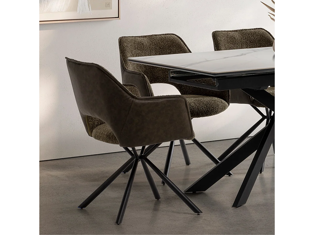 Set aus 2 Sesseln aus Stoff mit schwarzen Metallbeinen L62 cm - MARIEL