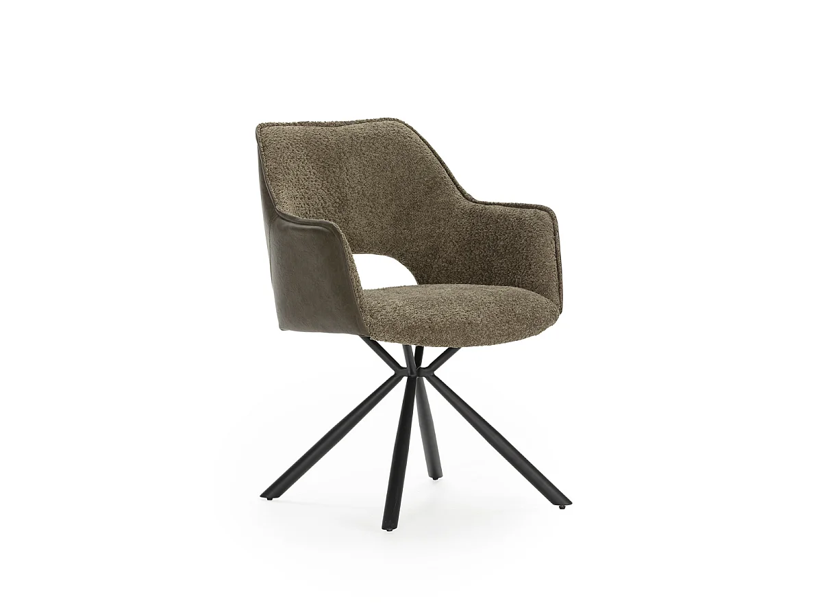 Lot de 2 fauteuils en tissu avec pieds en métal noir L62 cm - MARIEL