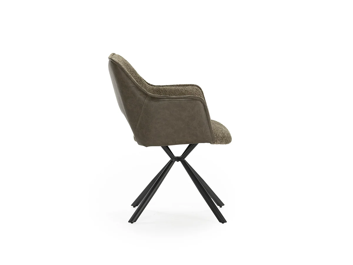 Lot de 2 fauteuils en tissu avec pieds en métal noir L62 cm - MARIEL