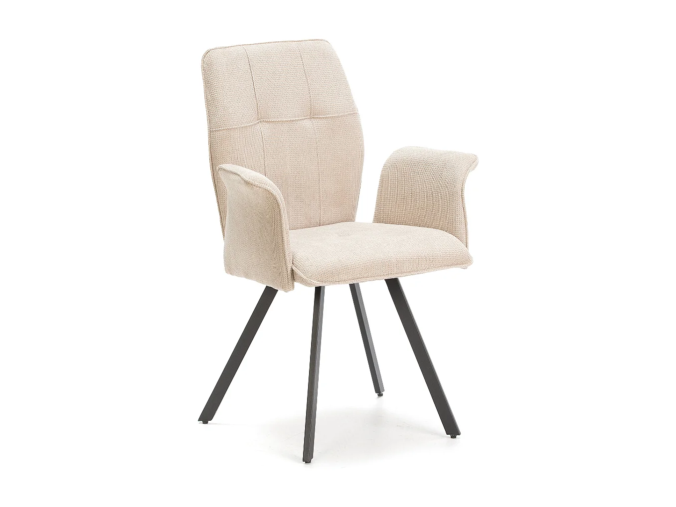 Set van 2 fauteuils in stof met zwarte metalen poten L62 cm - MERY