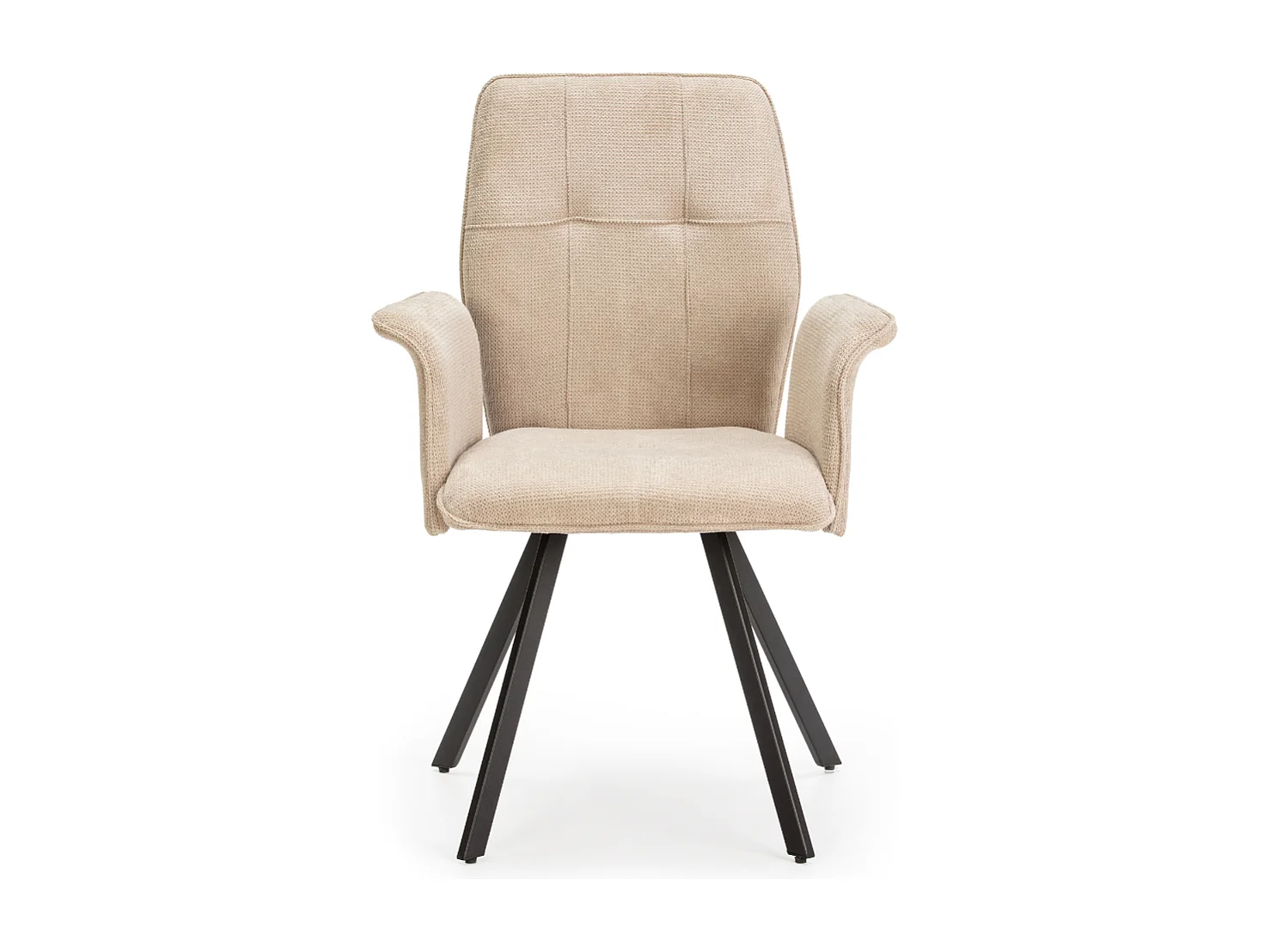 Set van 2 fauteuils in stof met zwarte metalen poten L62 cm - MERY