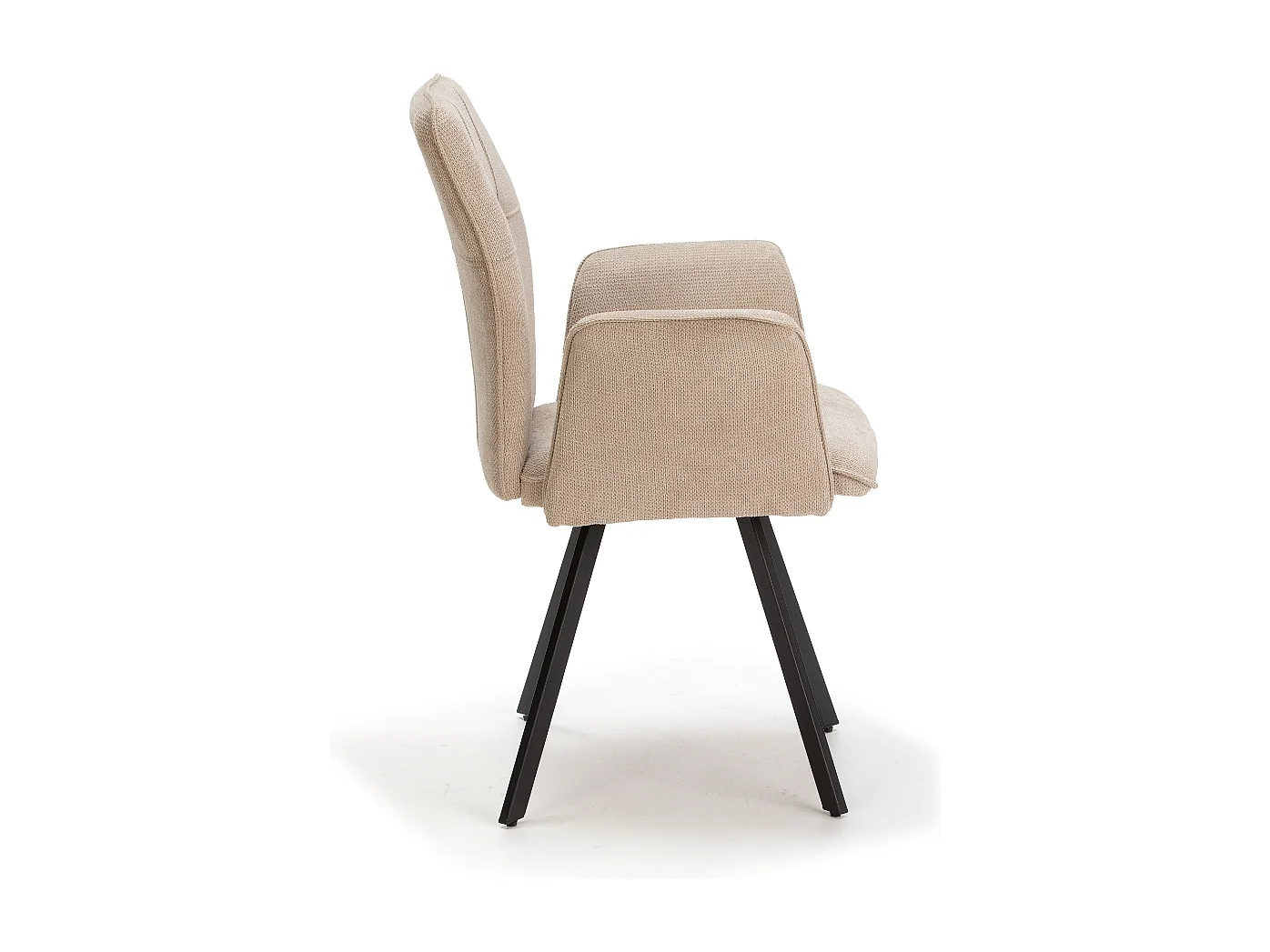 Lot de 2 fauteuils en tissu avec pieds en métal noir L62 cm - MERY