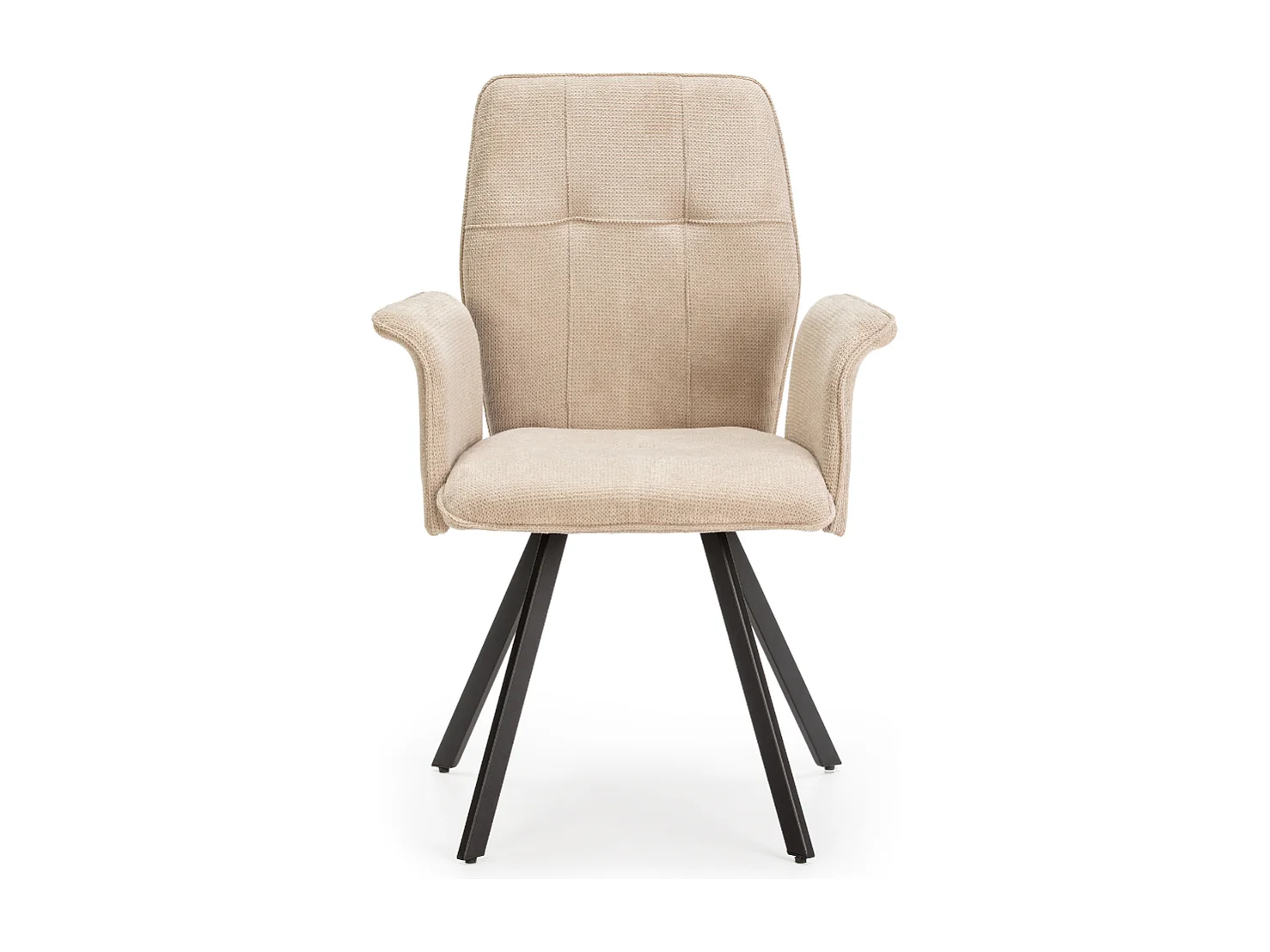 Set van 2 fauteuils in stof met zwarte metalen poten L62 cm - MERY