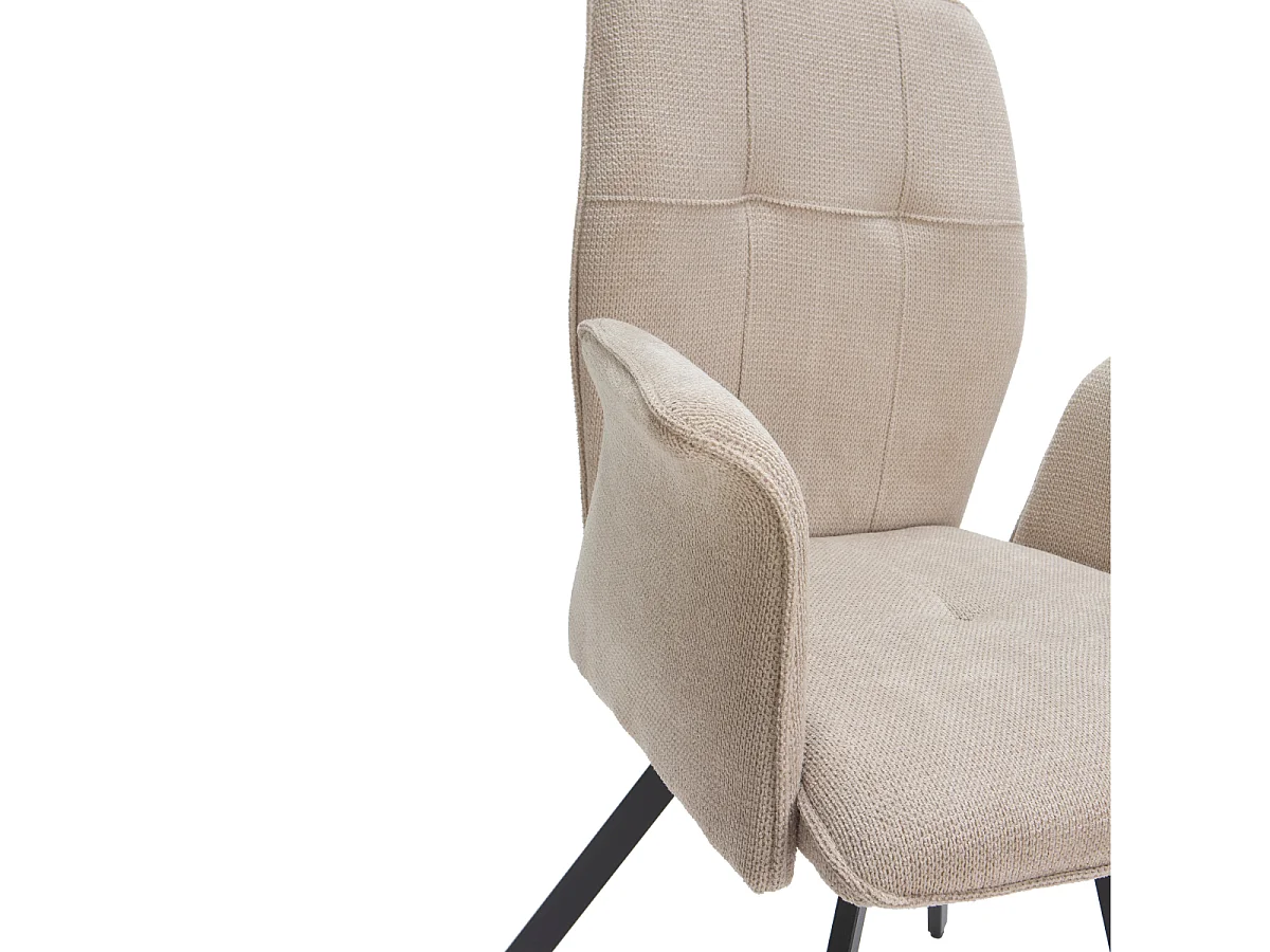 Set van 2 fauteuils in stof met zwarte metalen poten L62 cm - MERY