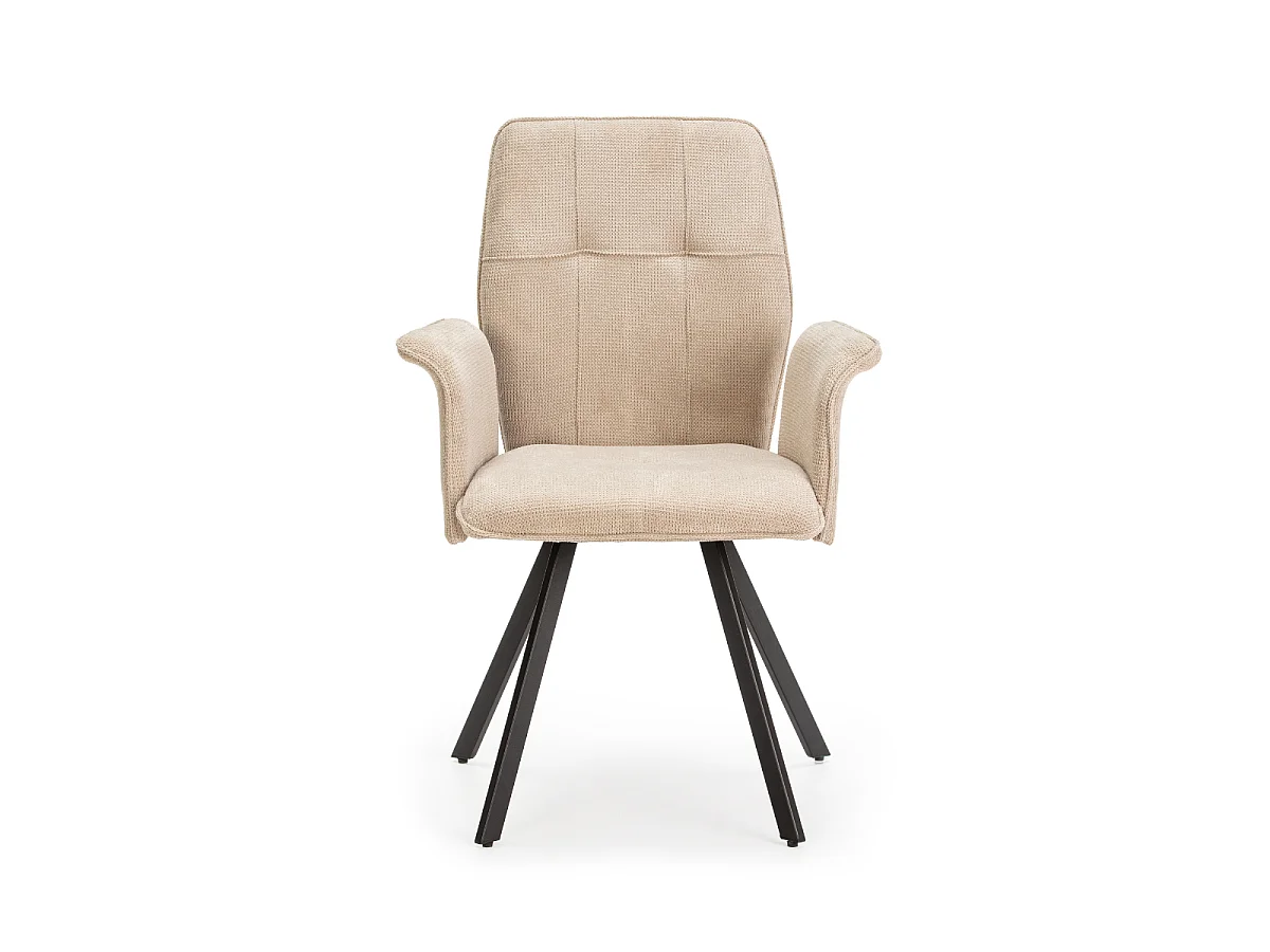 Lot de 2 fauteuils en tissu avec pieds en métal noir L62 cm - MERY