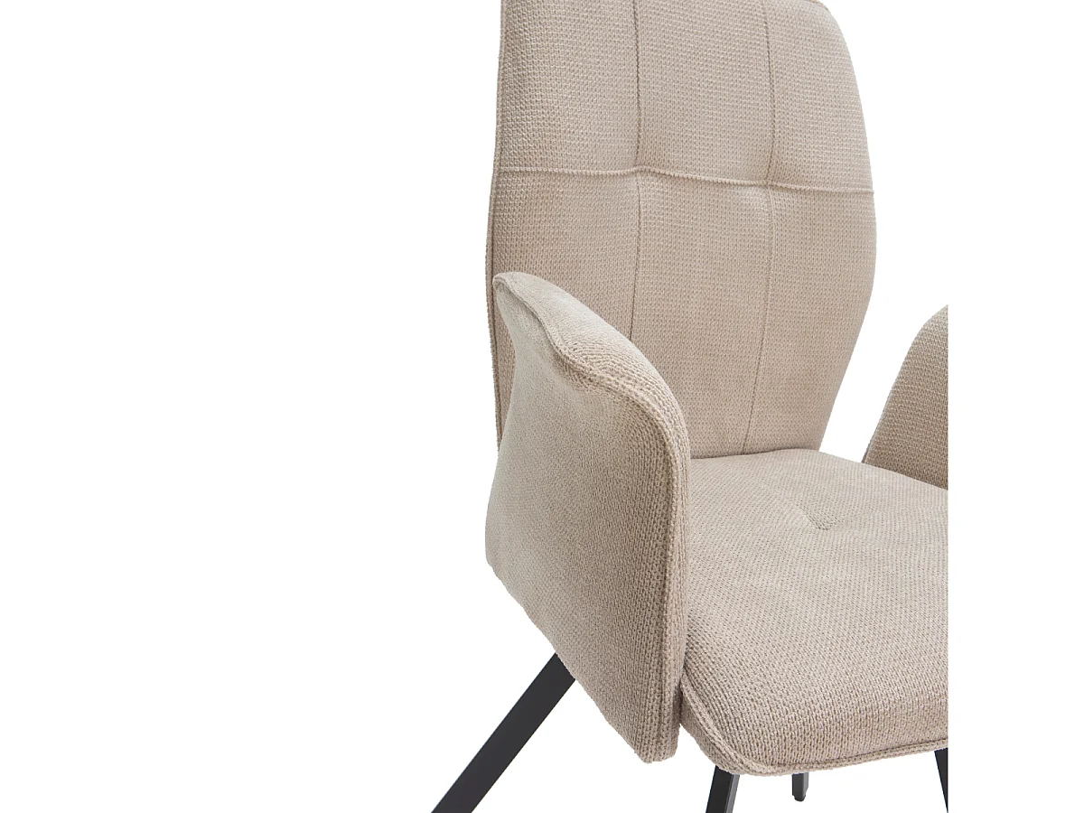 Lot de 2 fauteuils en tissu avec pieds en métal noir L62 cm - MERY