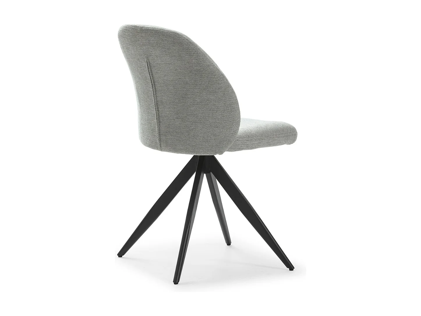 Lot de 2 chaises pivotantes en tissu avec pieds en métal noir L47 cm - TAMARA