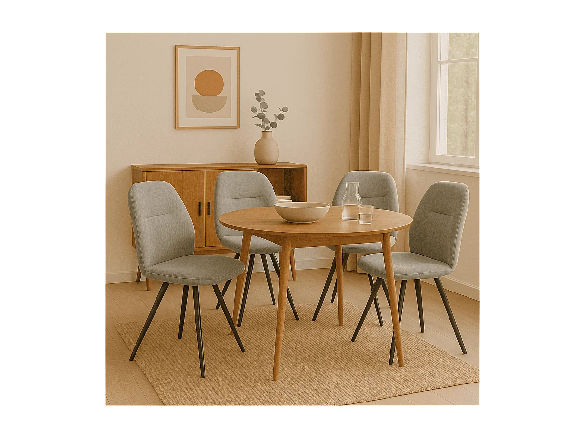 Conjunto de 2 cadeiras giratórias em tecido preto e metal 47x47 h85 cm