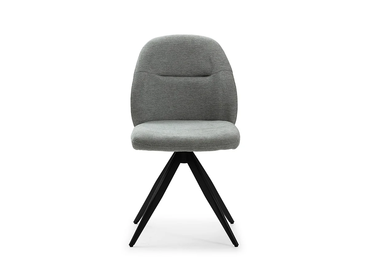 Lot de 2 chaises pivotantes en tissu avec pieds en métal noir L47 cm - TAMARA