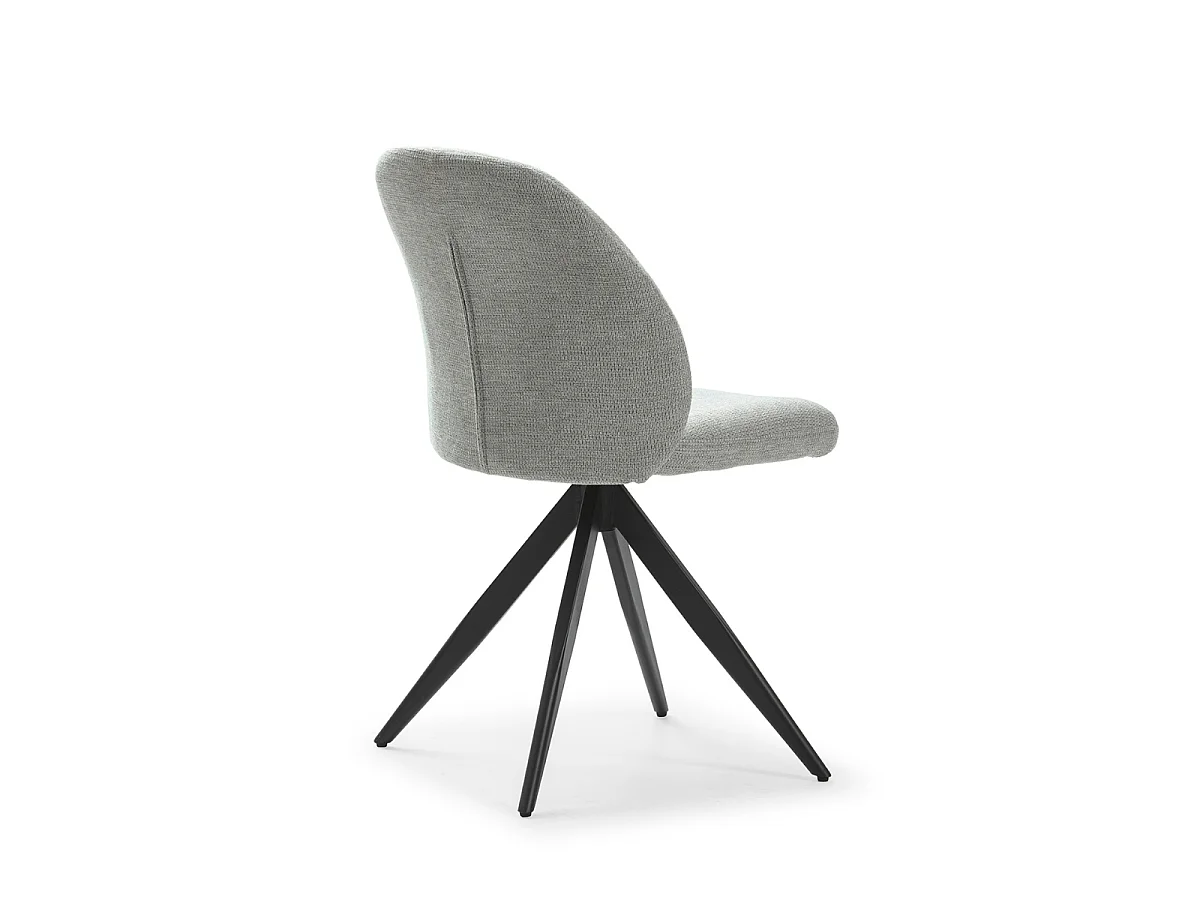 Lot de 2 chaises pivotantes en tissu avec pieds en métal noir L47 cm - TAMARA