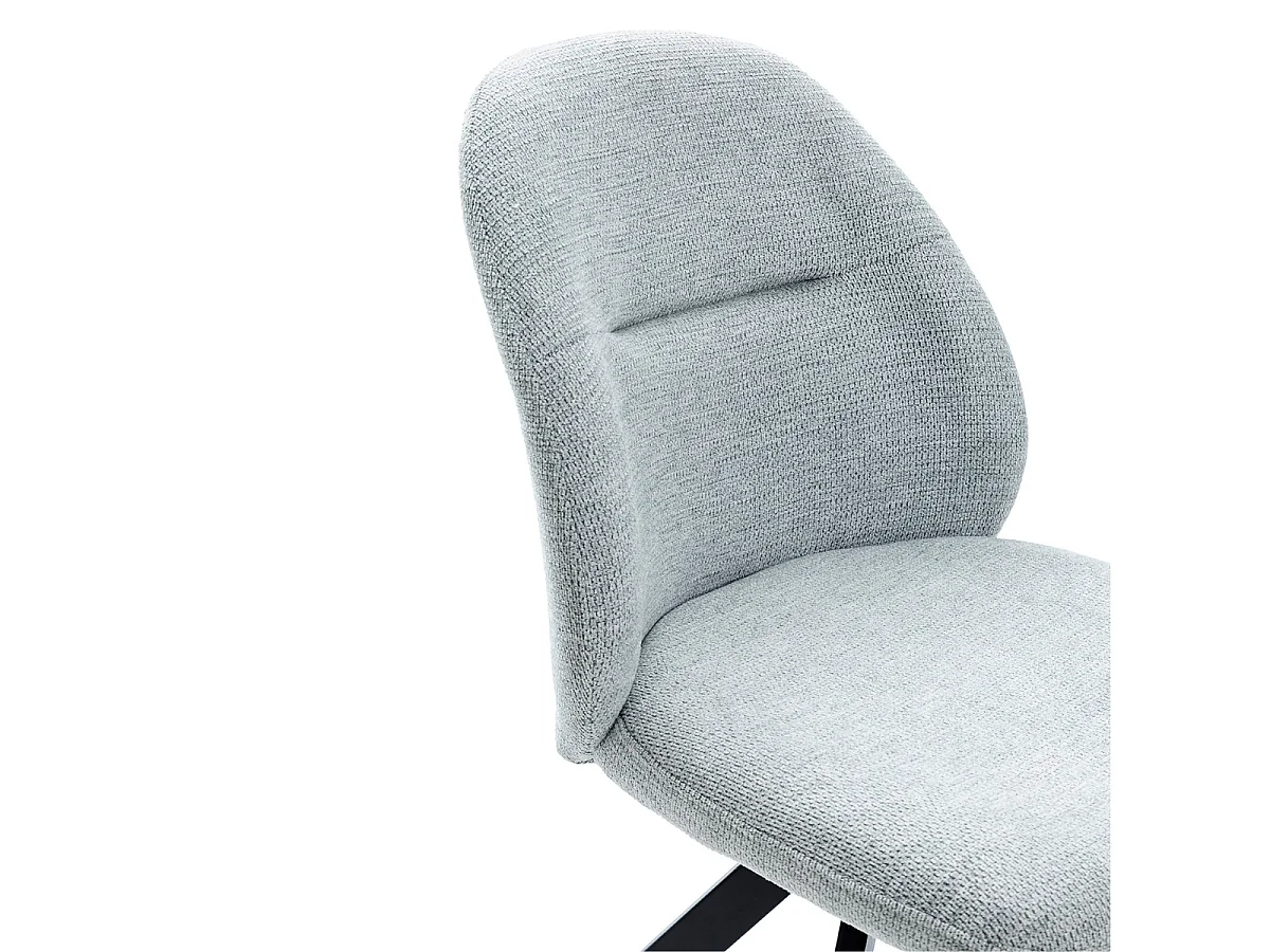 Lot de 2 chaises pivotantes en tissu avec pieds en métal noir L47 cm - TAMARA