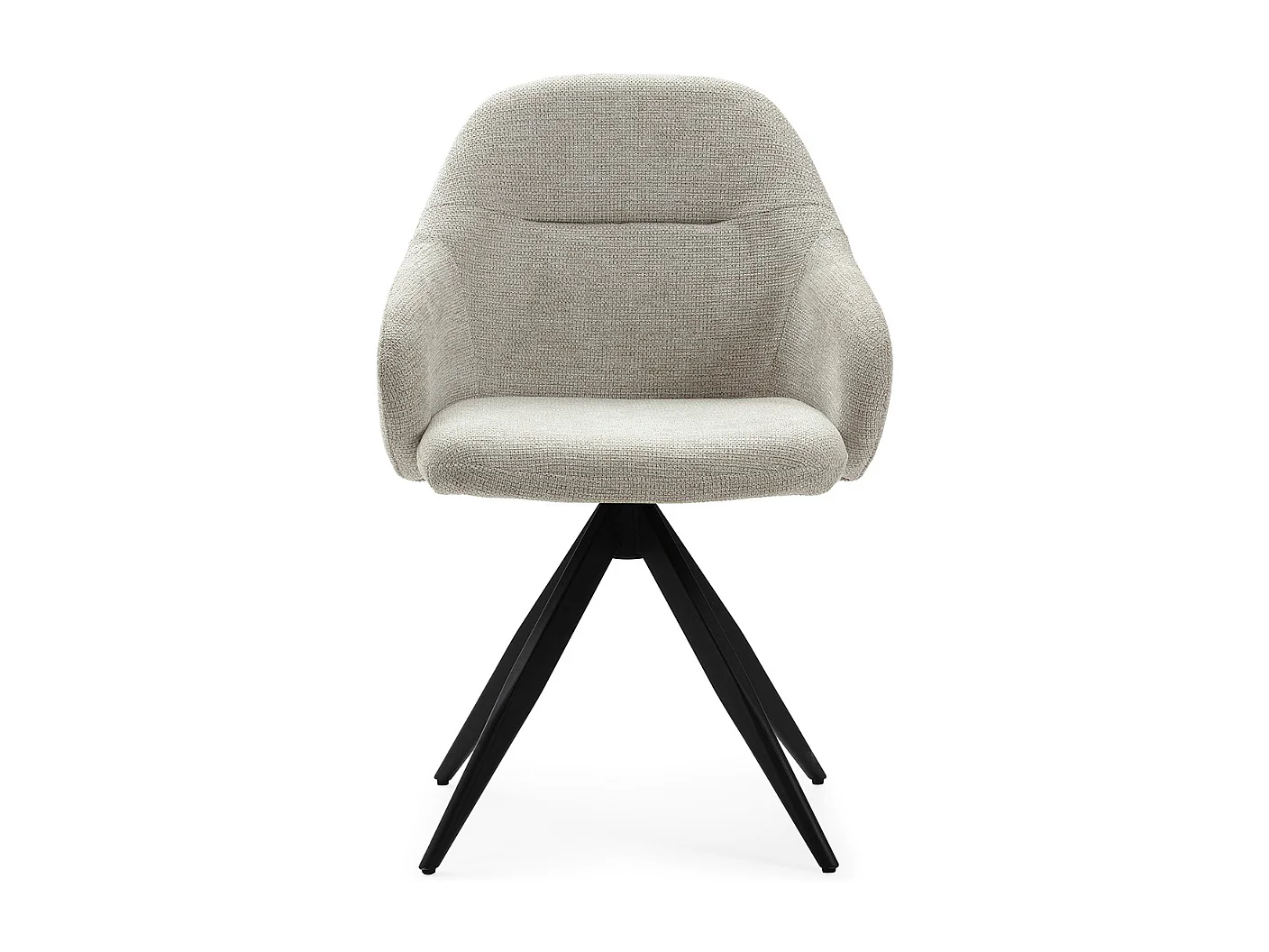 Set di 2 poltrone girevoli in tessuto con gambe in metallo nero - TAMARA