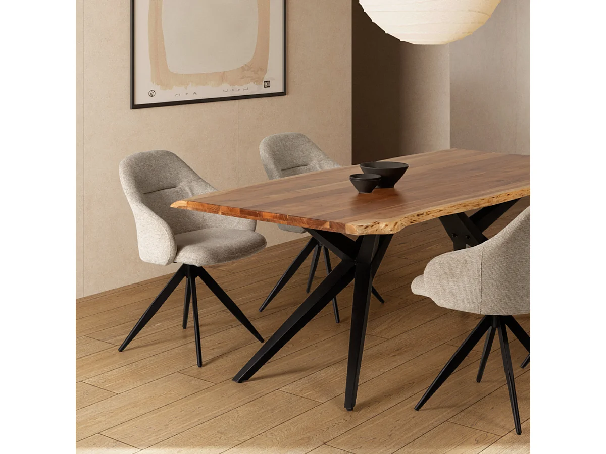 Conjunto de 2 cadeiras giratórias e estrutura metálica 46x47 h84 cm