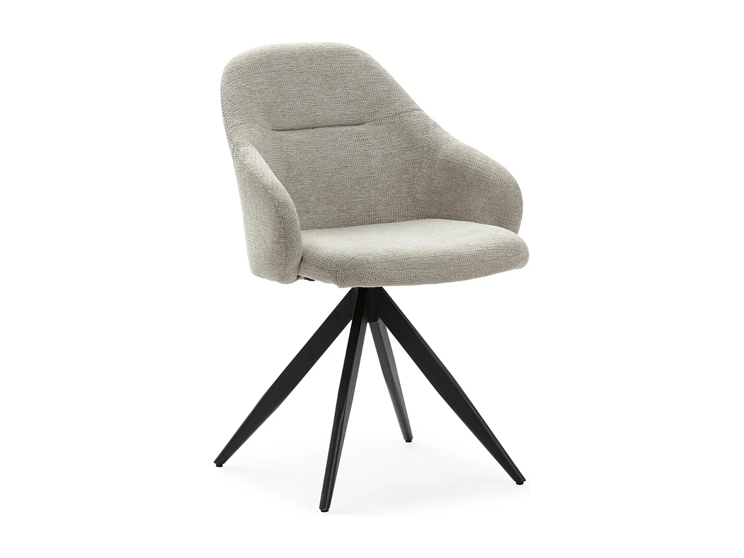 Set aus 2 drehbaren Sesseln aus Stoff mit schwarzen Metallbeinen - TAMARA