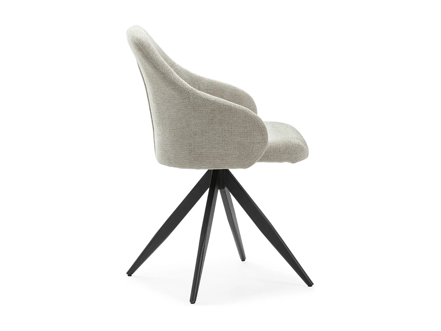 Set aus 2 drehbaren Sesseln aus Stoff mit schwarzen Metallbeinen - TAMARA