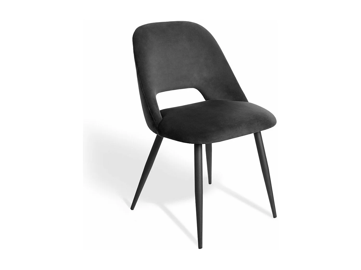 Lot de 2 chaises de séjour en tissu avec piètement en métal noir L58 cm - AIMABLE