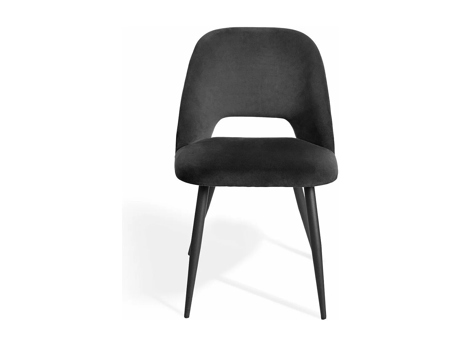 Lot de 2 chaises de séjour en tissu avec piètement en métal noir L58 cm - AIMABLE