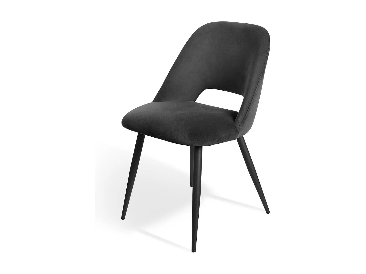 Lot de 2 chaises de séjour en tissu avec piètement en métal noir L58 cm - AIMABLE