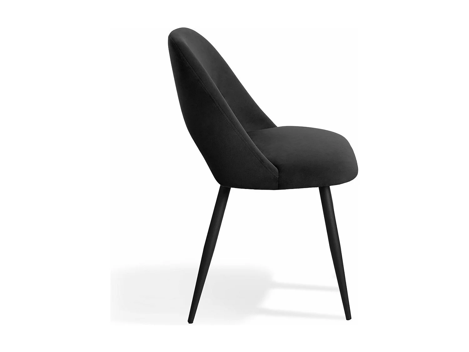 Lot de 2 chaises de séjour en tissu avec piètement en métal noir L58 cm - AIMABLE