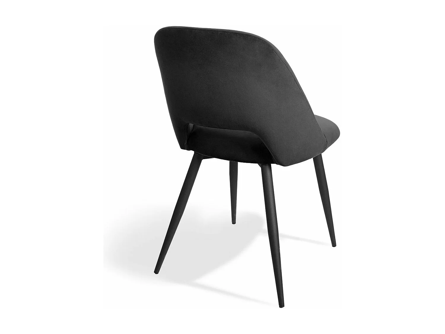 Lot de 2 chaises de séjour en tissu avec piètement en métal noir L58 cm - AIMABLE
