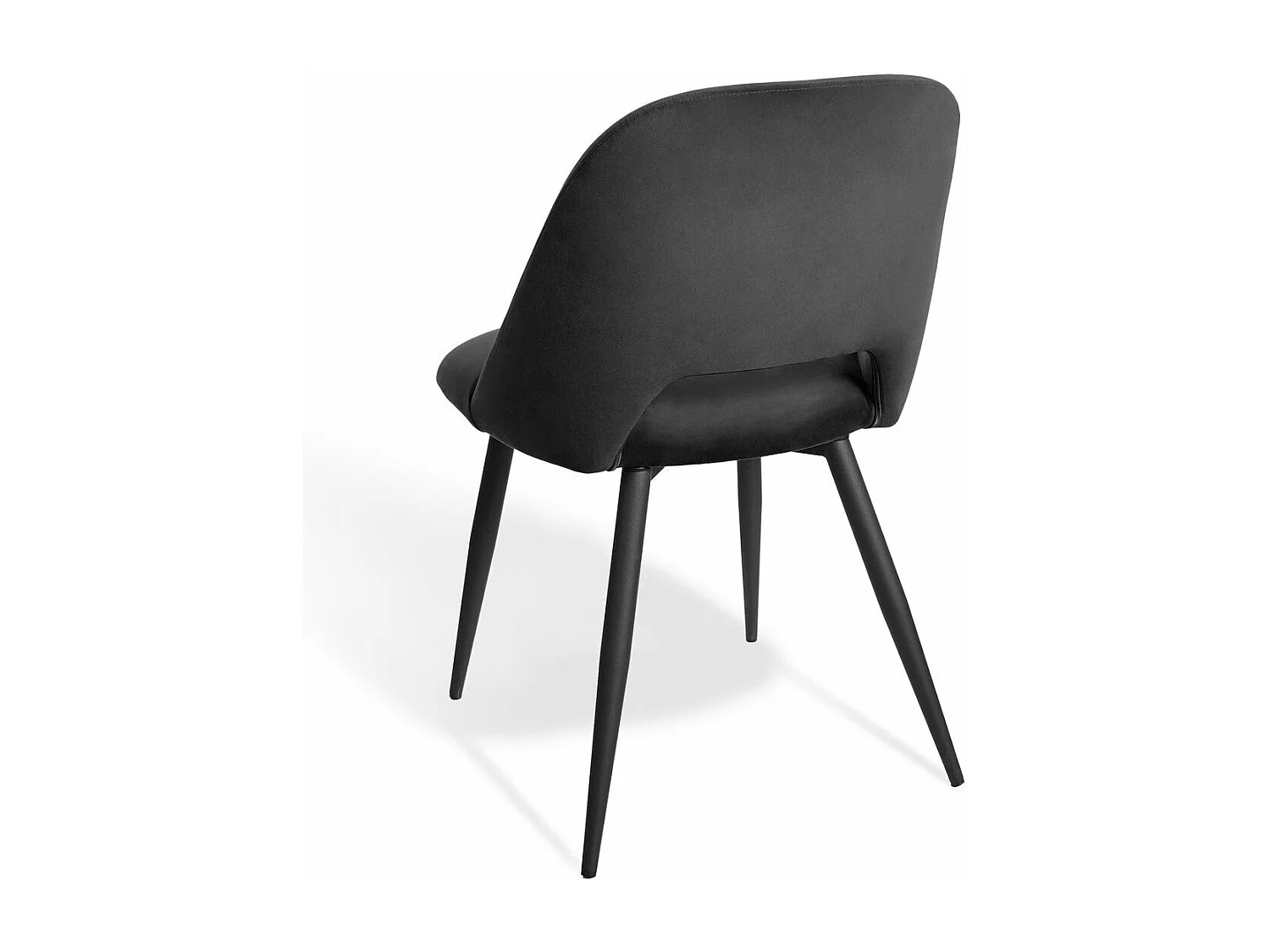 Lot de 2 chaises de séjour en tissu avec piètement en métal noir L58 cm - AIMABLE