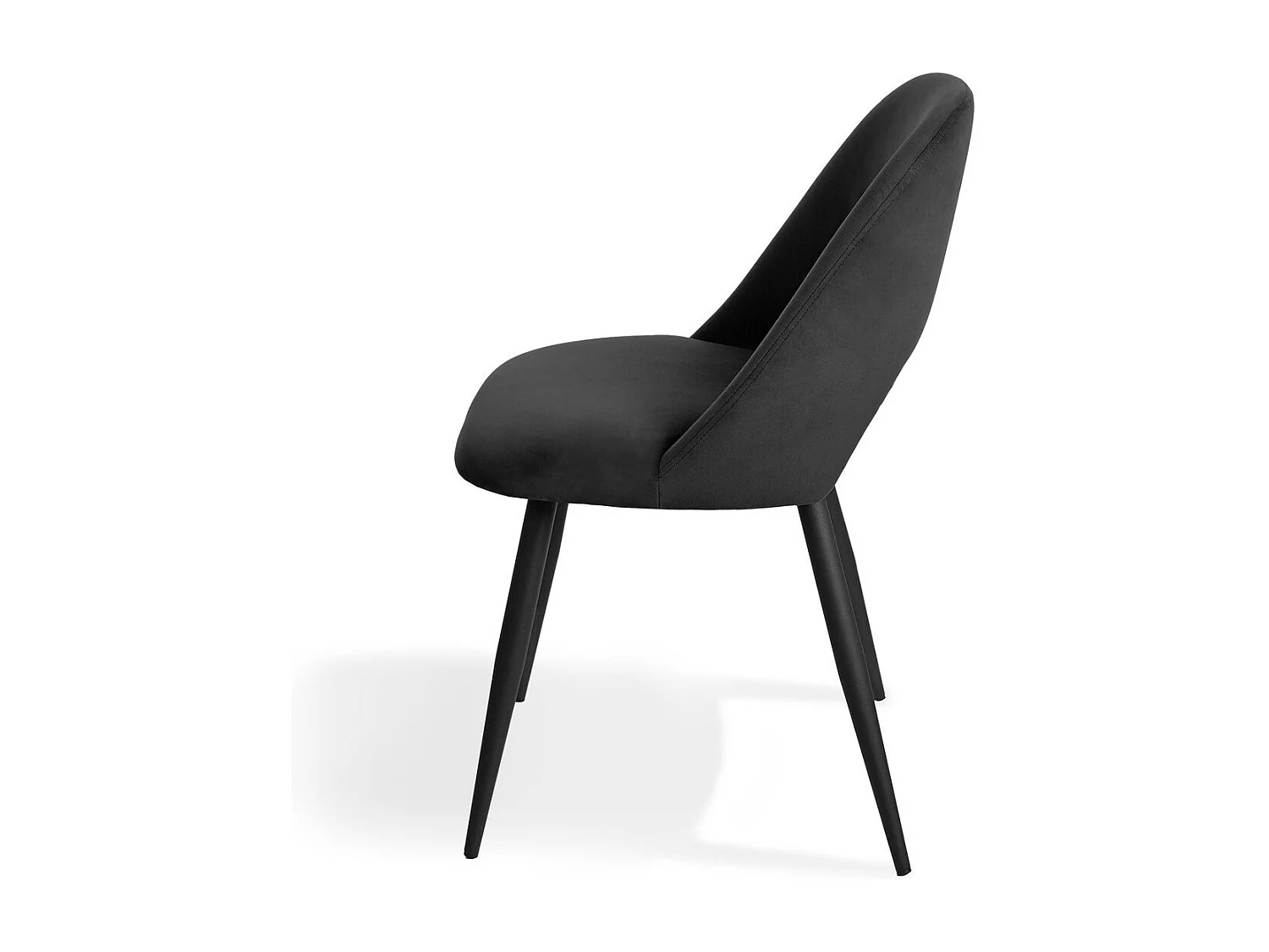 Lot de 2 chaises de séjour en tissu avec piètement en métal noir L58 cm - AIMABLE
