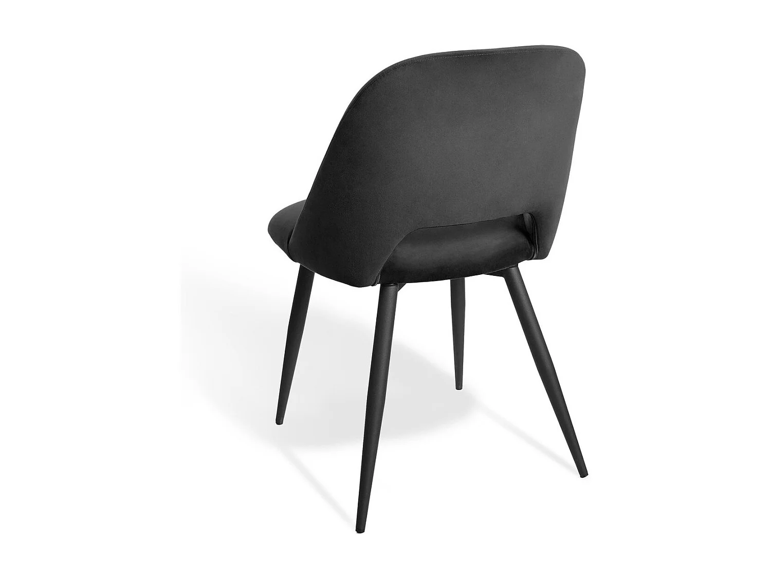 Lot de 2 chaises de séjour en tissu avec piètement en métal noir L58 cm - AIMABLE