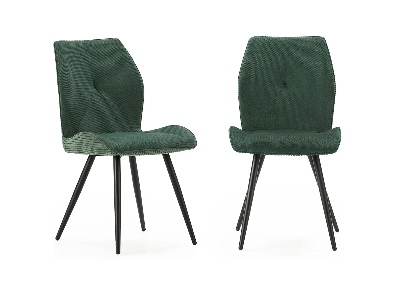 Lote de 2 sillas de tela con patas de metal negro L45 cm - ADAYA