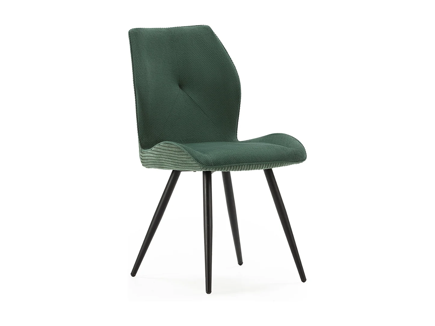 Set di 2 sedie in tessuto con gambe in metallo nero L45 cm - ADAYA